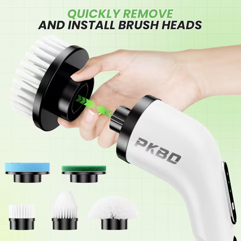 9-in-1 Cordless Electric Spin Scrubber with Long Handle